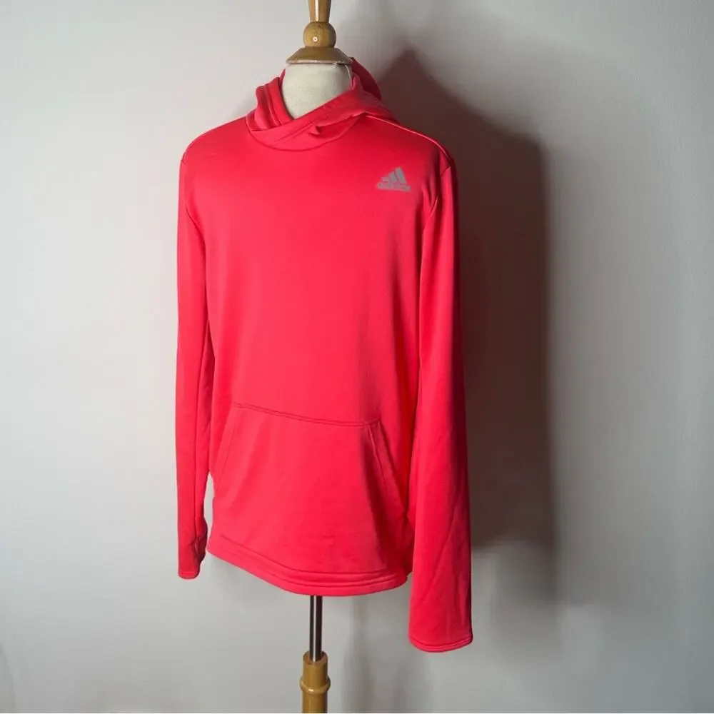 Adidas Men's Orange Pullover Hoodie